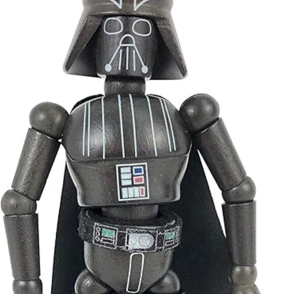 HTF Disney Galaxy's Edge Star Wars Wooden Darth Vader Bendable Toy Figurine - Picture 7 of 16